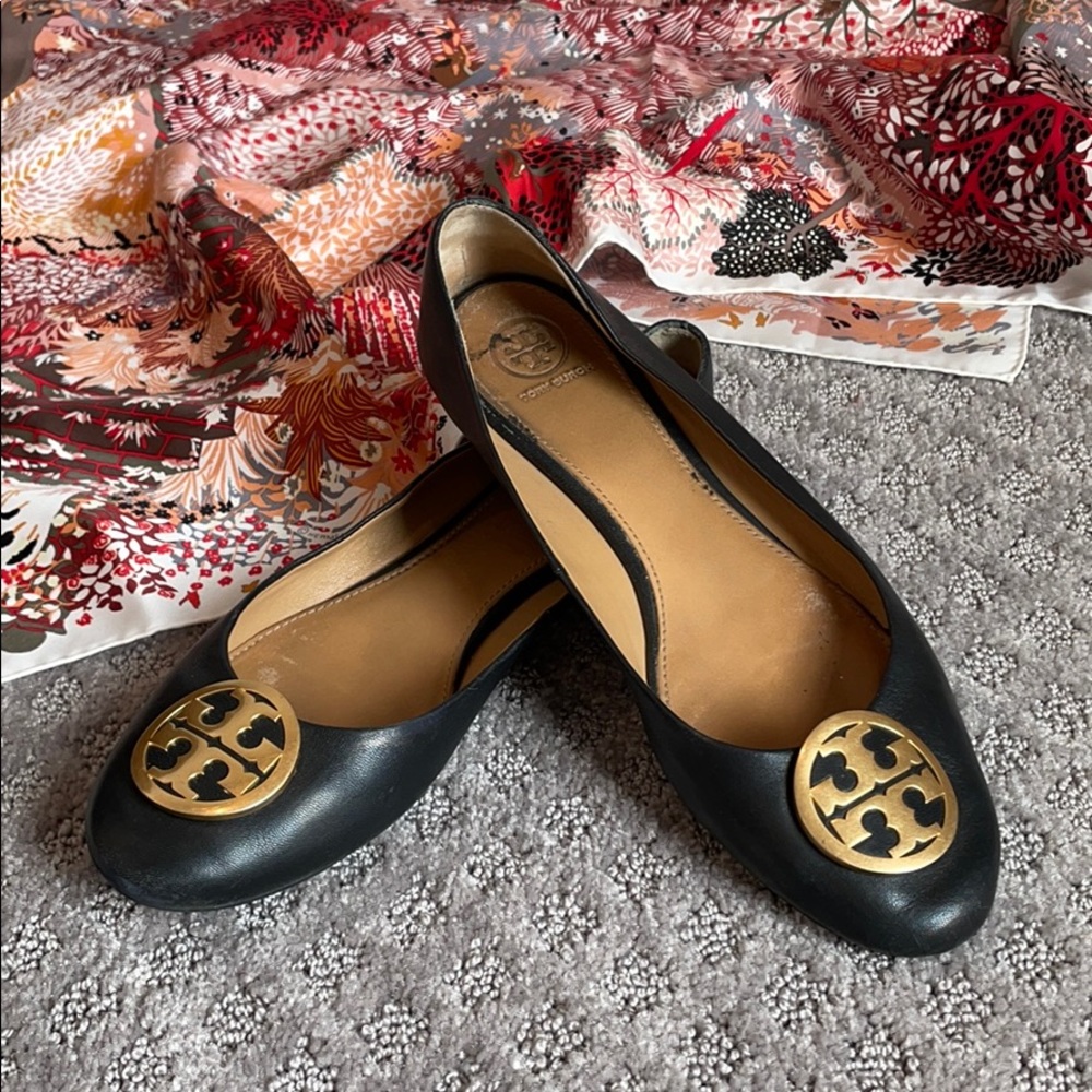 Black Tory Burch Reva Ballet Flats